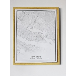 Obraz, Mapa Nowego Yorku, Skandynawski Styl